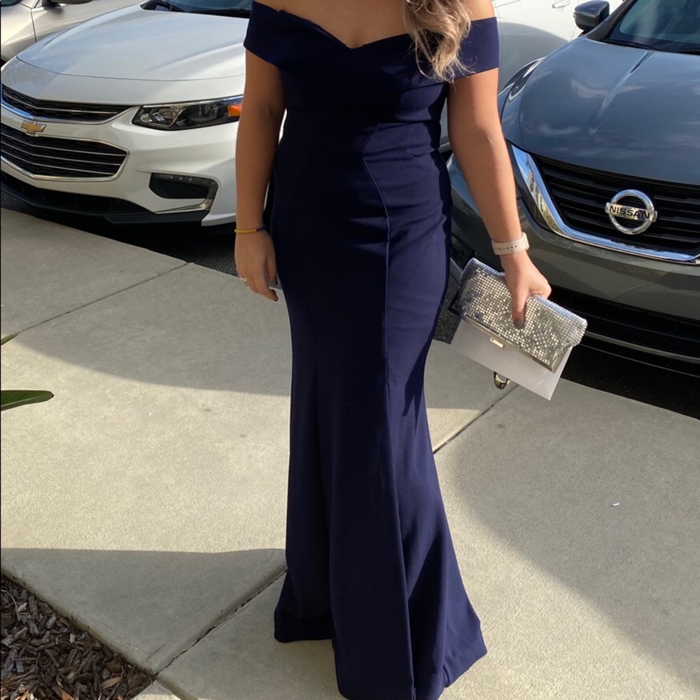 Navy blue evening dress